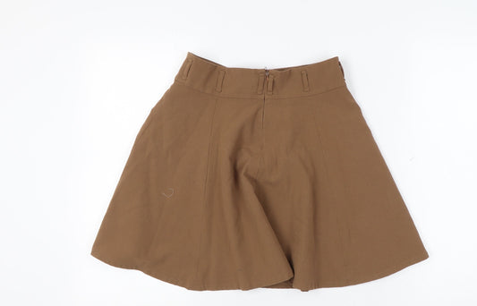 Forever 21 Women's Brown Skirt M with Zip Detail