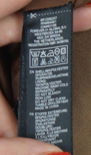 Forever 21 Women's Brown Skirt M with Zip Detail