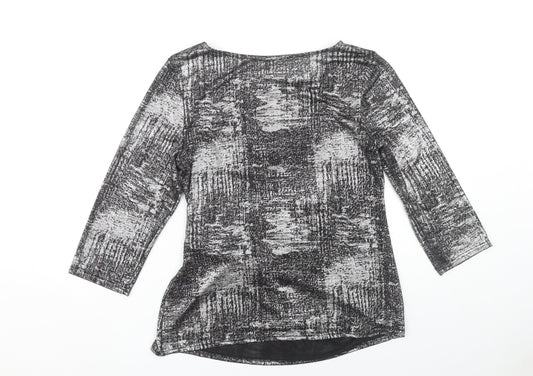 Womens UK Size 14 Roman Black Basic T-Shirt