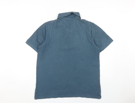 John Lewis Men's Blue Polo Shirt, Medium, Short Sleeve