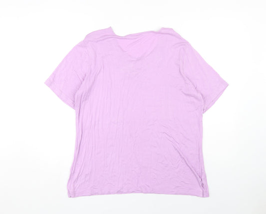 Damart Women's Purple Embroidered T-Shirt Size L