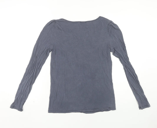 Soaked in Luxury Women's Grey V-Neck Long Sleeve Top