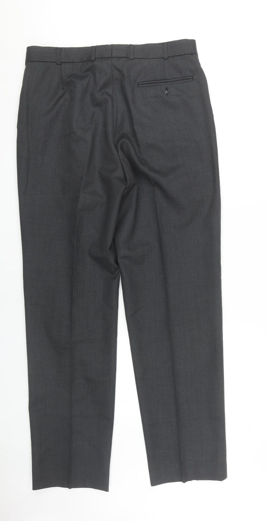 Burton Men's Black Pleated Trousers, Size 36 Long