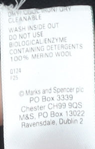 Marks and Spencer Men’s Black Medium Full Zip Wool Jumper