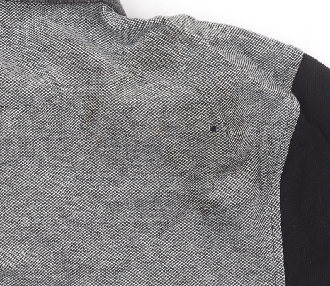 Voi Jeans Men's Black & Grey Colourblock Polo M