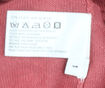 Womens UK Size 1 ELVI Pink Cardigan Jumper