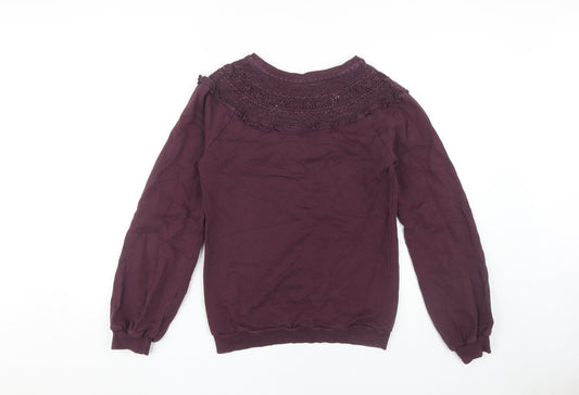 Womens UK Size 8 Fat Face Purple Pullover Sweatshirt