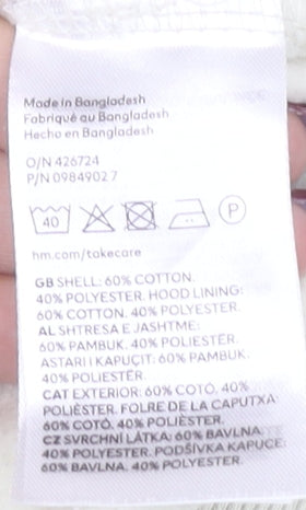 H&M Unisex Ivory Full Zip Hoodie Size 12