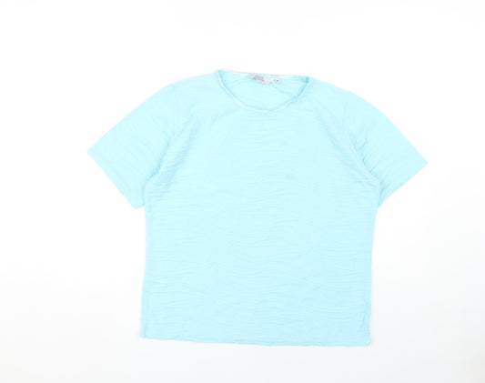 Womens UK Size M Honor Millburn Blue Basic T-Shirt