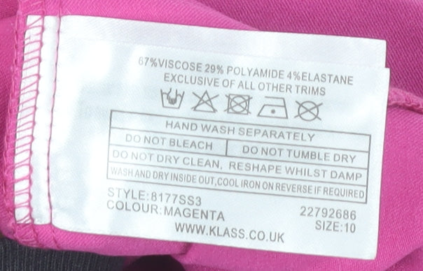 Womens UK Size 10 Klass Slim Fit Pink Trousers