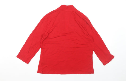 Womens UK Size L Hobbs Red Basic T-Shirt