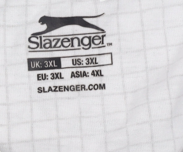 Slazenger Men's 3XL White Check Polo Shirt