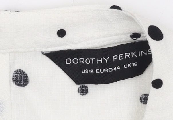 Womens UK Size 16 Dorothy Perkins White Basic Blouse