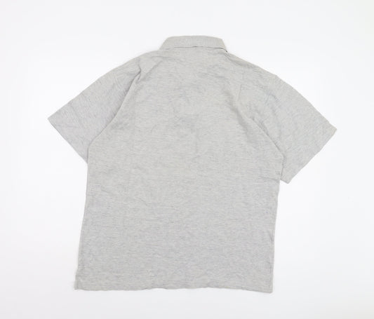 George Men's Grey Cotton Polo Shirt L