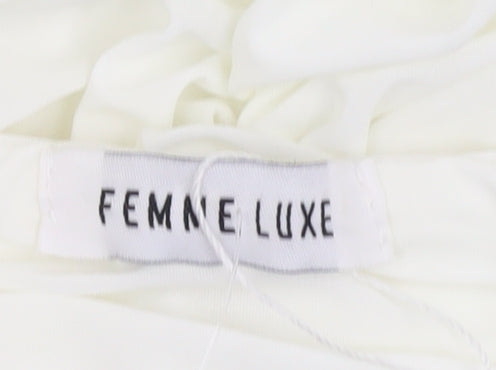 Femme Luxe Women’s Ruched Dress White Size 6