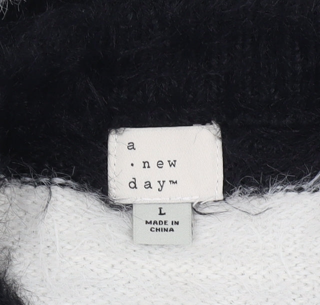 A New Day Women's Black Striped Jumper L