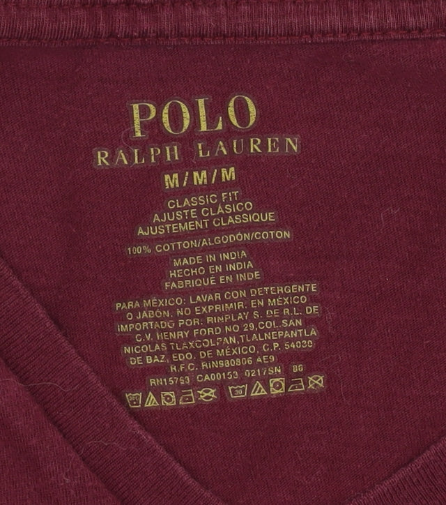 Polo Ralph Lauren Men's Red V-Neck T-Shirt M