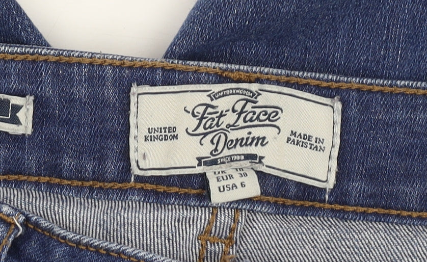 Fat Face Womens Blue Straight Jeans Size 6 Distressed