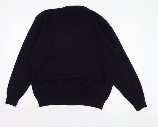 Woodville Men's Black V-Neck Pullover Jumper - Size L