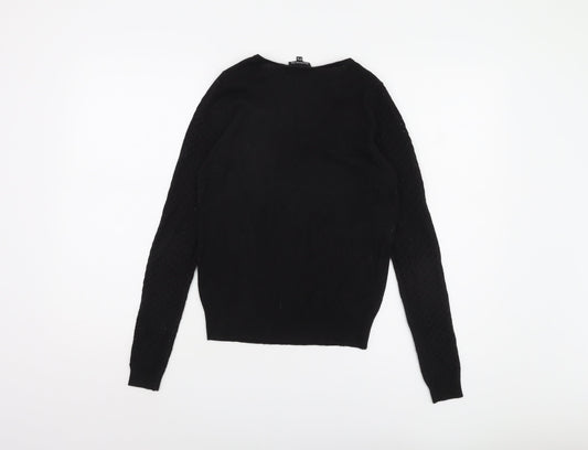 Womens UK Size 8 Warehouse Black Pullover Jumper
