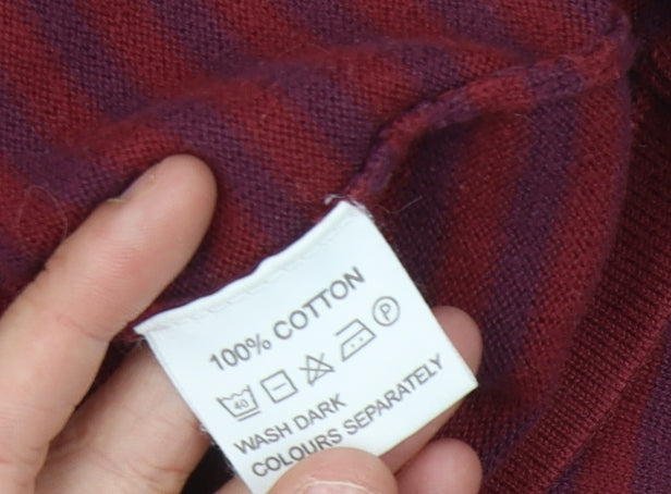 Kangol Men's XL Red Striped Pullover Jumper