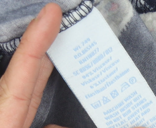 Boden Women's Blue Floral Wrap Blouse Size 10