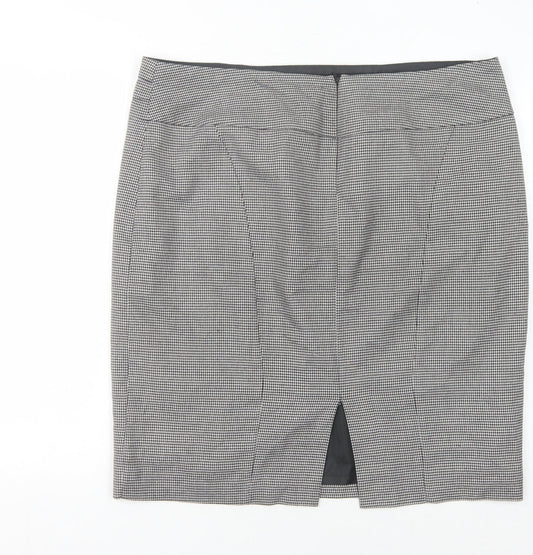 Debenhams Women's Grey Check Pencil Skirt Size 18