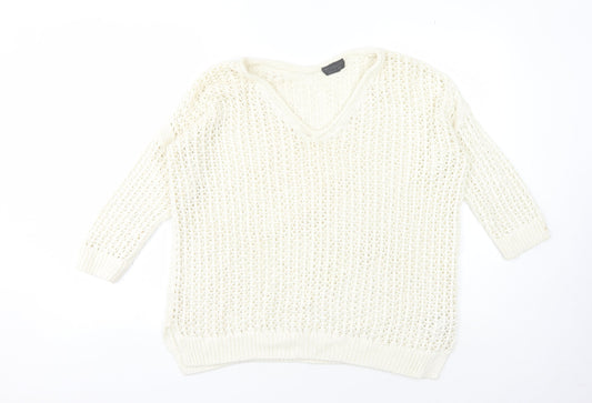 Womens UK Size 10 Topshop Ivory Pullover Jumper