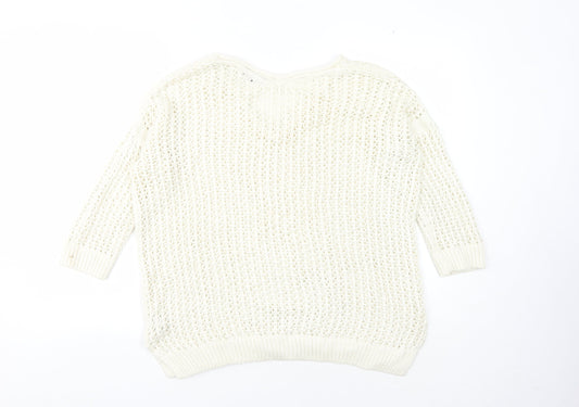 Womens UK Size 10 Topshop Ivory Pullover Jumper