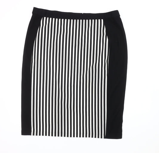 Kaleidoscope Women's Black Striped Pencil Skirt Size 20