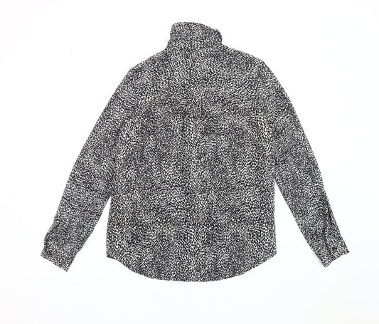 New Look Women's Black Animal Print Blouse Size 6