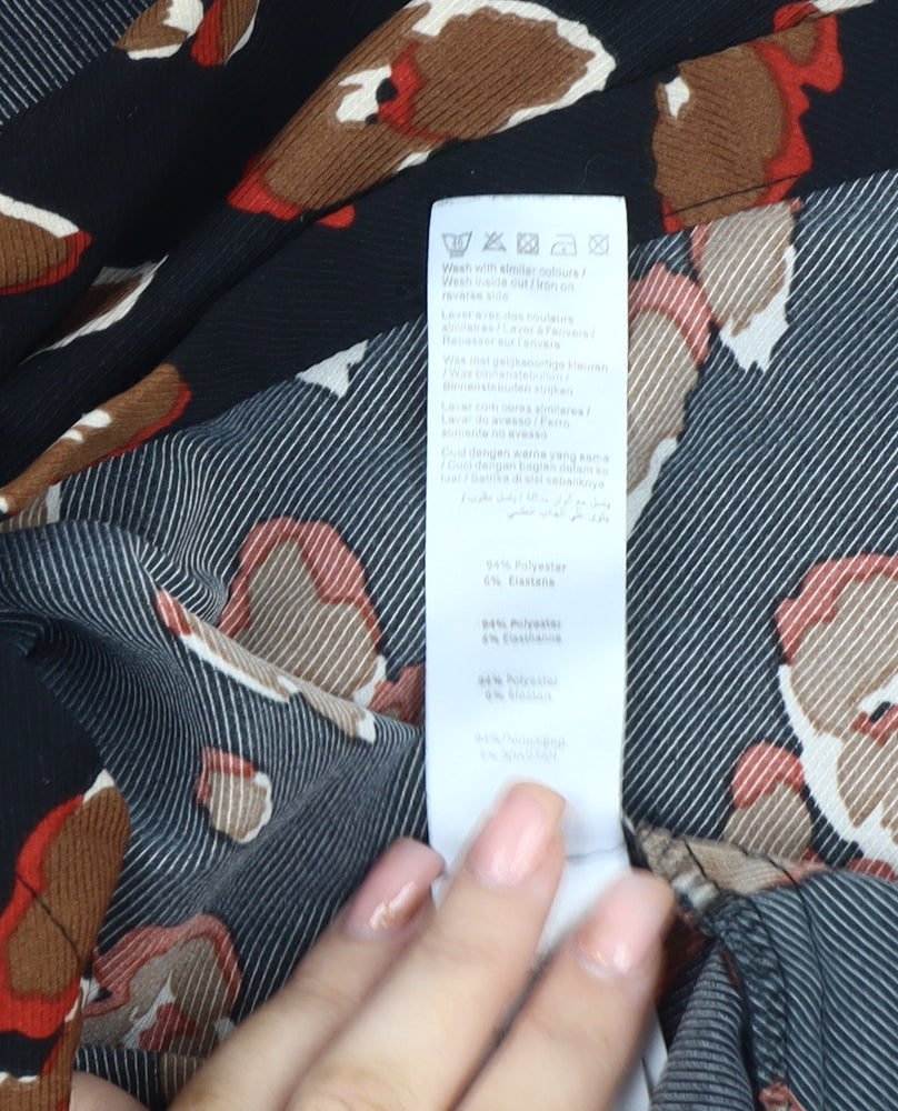 New Look Women's Black Animal Print Blouse Size 16