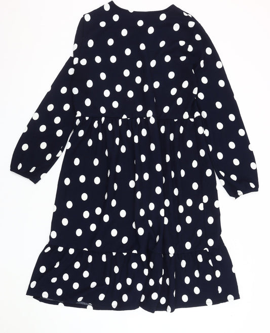 Marks and Spencer Women Blue Polka Dot Dress Size 12-14