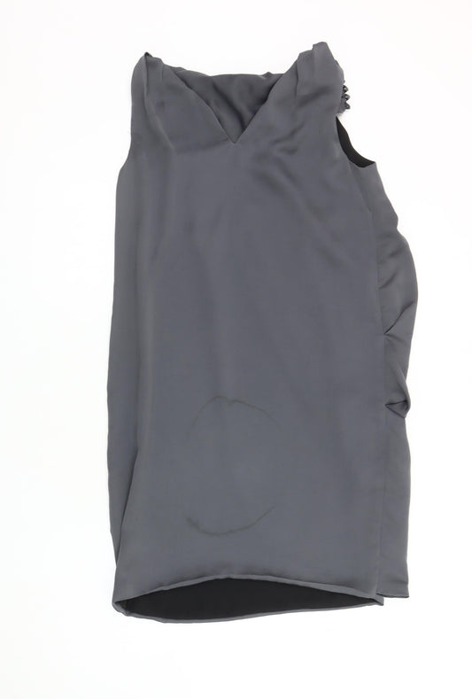 Zara Women's Grey Sleeveless Dress Size 8