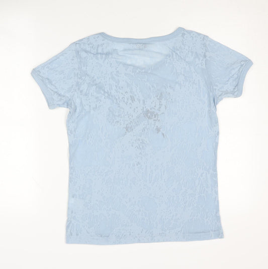 Womens UK Size 16 Lakeland Blue Basic T-Shirt