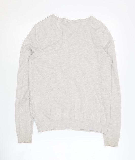 Warehouse Women's Grey Cardigan M Crew Neck Button