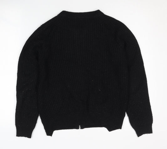 Womens UK Size 8 Warehouse Black Full Zip Jumper
