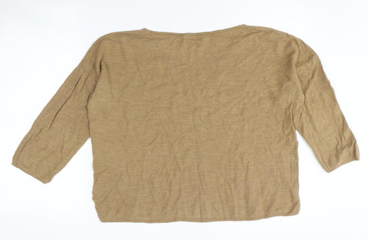 Womens UK Size S United Colors of Benetton Beige Pullover Jumper