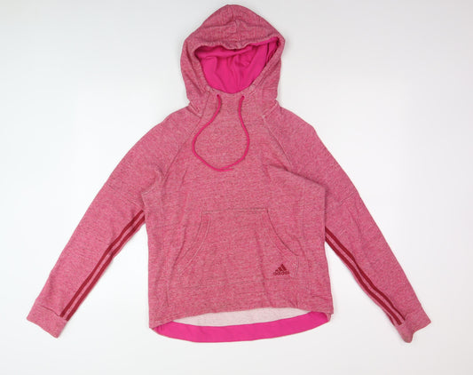 Additional front view of Adidas Women's Pink Pullover Hoodie, size S, Activewear