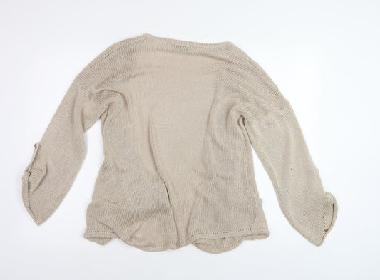 Womens UK Size 8 Topshop Beige Cardigan Jumper