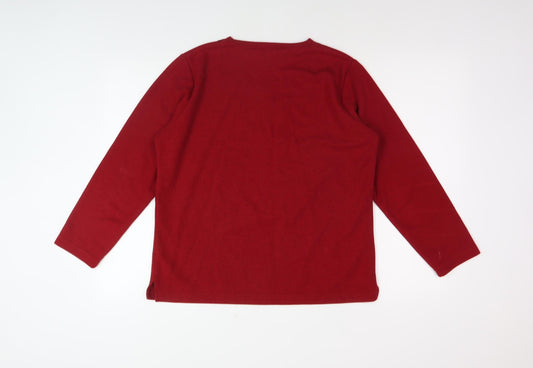 Womens UK Size M Isle Red Pullover Jumper