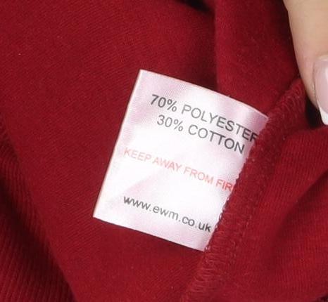 Womens UK Size M Isle Red Pullover Jumper