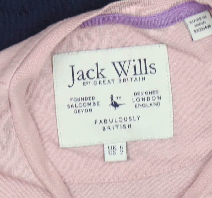 Jack Wills Women's Multicoloured Jersey T-Shirt Size 6