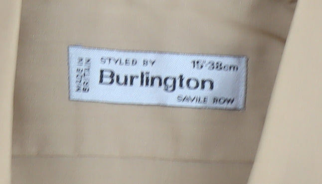 Burlington Men's Beige Long Sleeve Casual Shirt
