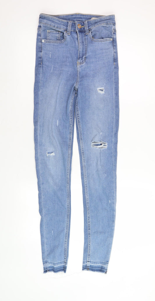 Additional front view of Marks & Spencer Blue Skinny Jeans Size Girth