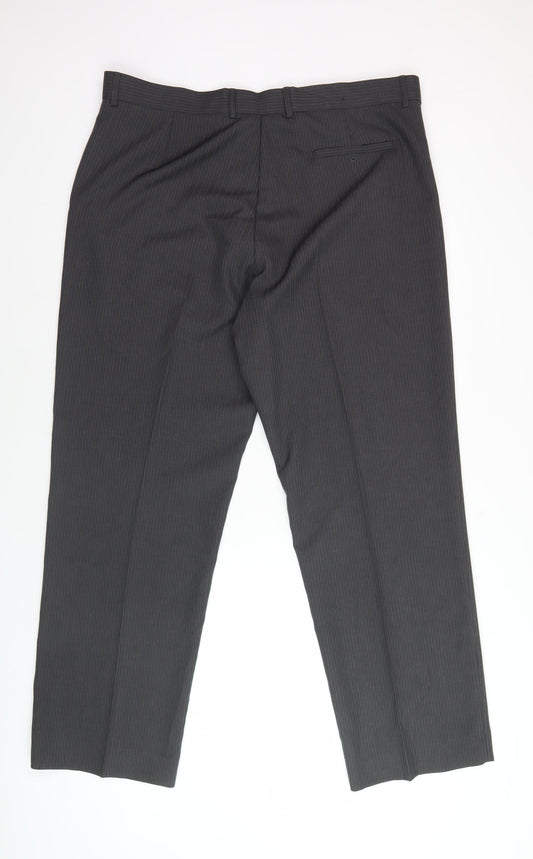 Debenhams Men's Black Trousers - Size 40, Regular Fit