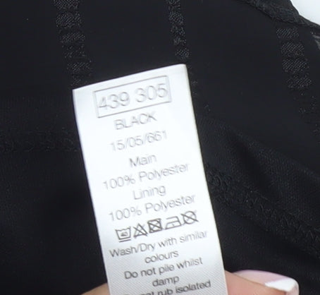 M&Co Women's Black Plus Size Scoop Neck Blouse