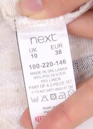 Womens UK Size 10 NEXT Ivory Basic T-Shirt