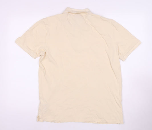 HUGO Men’s Beige Polo Shirt - Regular Fit, Short Sleeve