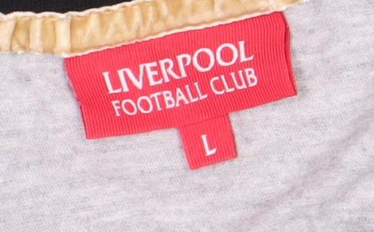 Close-up detail of Liverpool FC Men's Grey Short Sleeve Pyjama Top L